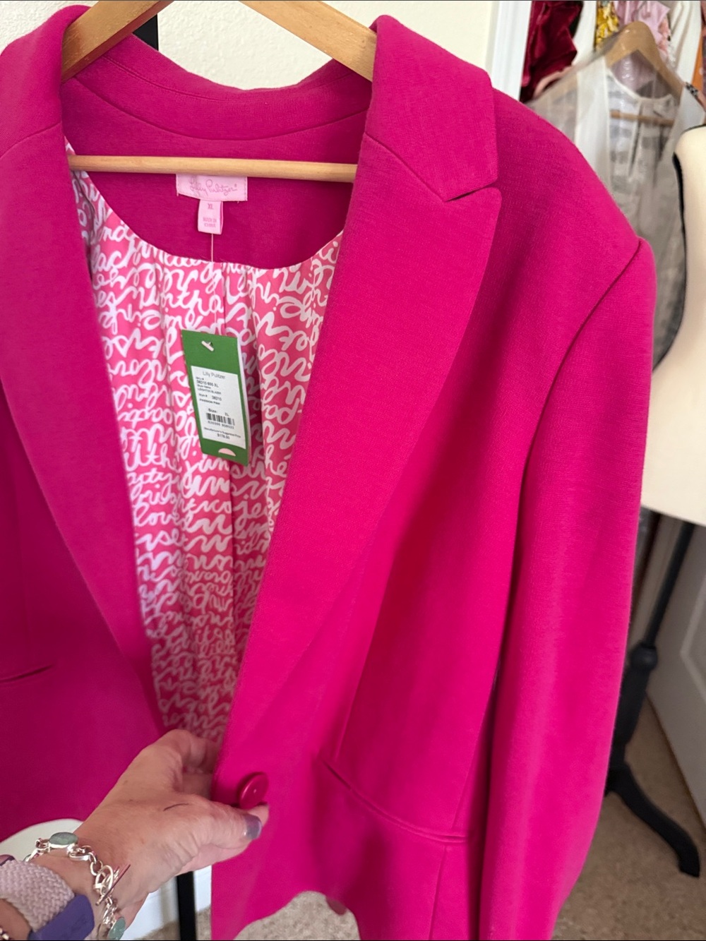 Lilly Pulitzer 🌸Women's Hot Pink Ponte Blazer Jacket - Picture 11 of 11